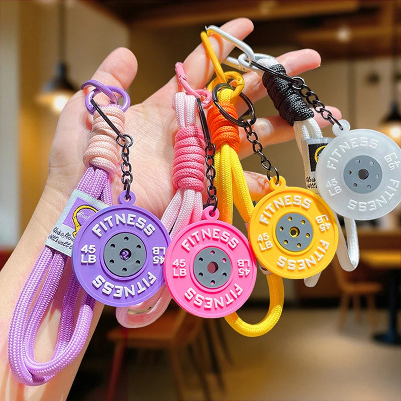 Fitness Keychain Gym Lovers Fitness Enthusiast Gift Barbell Keychain Fitness Bag backpack Charms