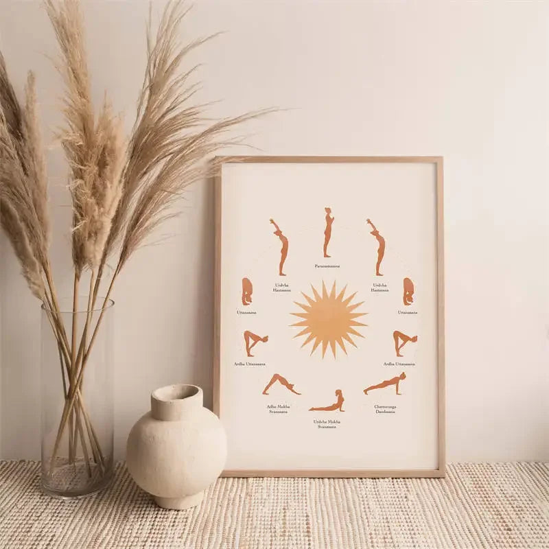 Indian Yoga Wall Art Geometric Lines Body Nude Female Action HD Canvas Poster Print Living Room Bedroom Yoga Studio Home Decor