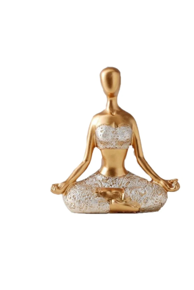Yoga girl ornaments tv stand decorations, body art figurines, meditation yoga ornaments, office decorations, lifelike girl shap