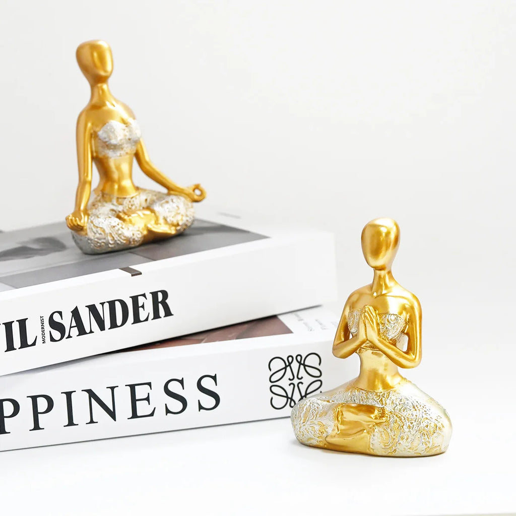 Yoga girl ornaments tv stand decorations, body art figurines, meditation yoga ornaments, office decorations, lifelike girl shap