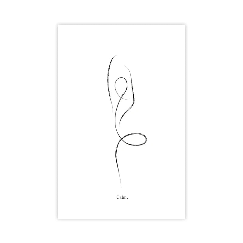 Yoga Wall Art Print Meditation Poster Yoga Symbol Breath Quote Canvas Painting Black White Wall Art Picture Gym Decor Yoga Gift