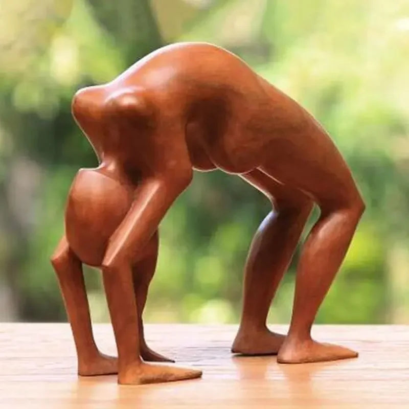 Yoga Girl Wood Carving Wooden Yoga Meditation Statue Handmade Wood Carving Yoga Pose Yoga Girl Home Decoration