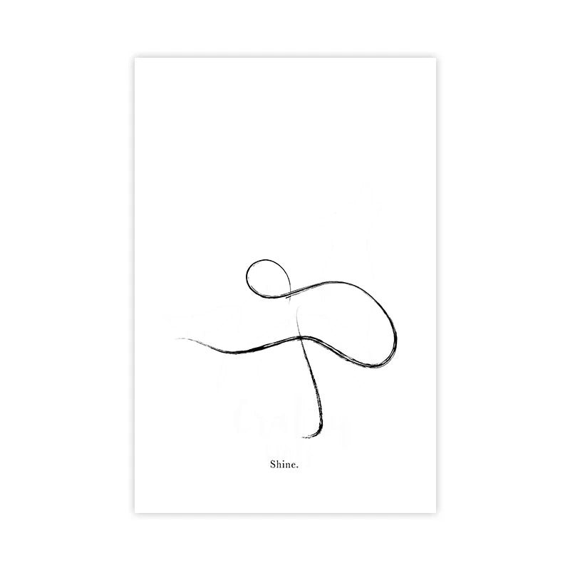 Yoga Wall Art Print Meditation Poster Yoga Symbol Breath Quote Canvas Painting Black White Wall Art Picture Gym Decor Yoga Gift