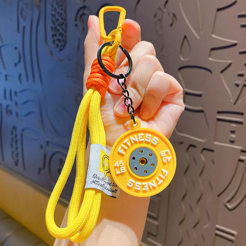 Fitness Keychain Gym Lovers Fitness Enthusiast Gift Barbell Keychain Fitness Bag backpack Charms