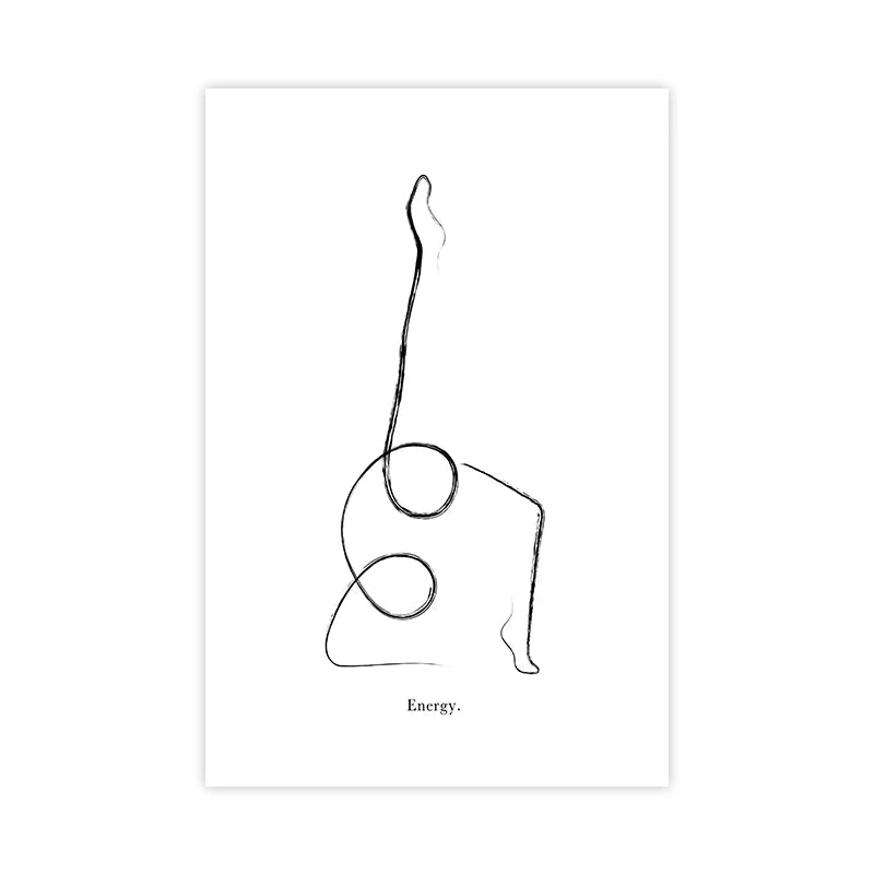 Yoga Wall Art Print Meditation Poster Yoga Symbol Breath Quote Canvas Painting Black White Wall Art Picture Gym Decor Yoga Gift