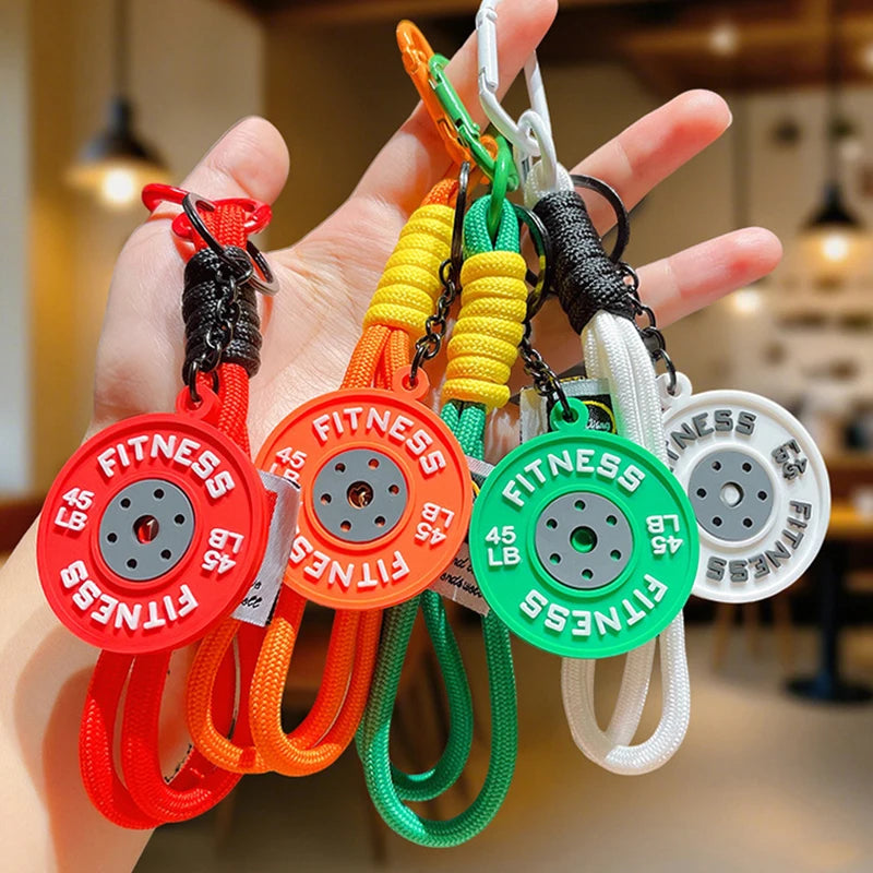 Fitness Keychain Gym Lovers Fitness Enthusiast Gift Barbell Keychain Fitness Bag backpack Charms