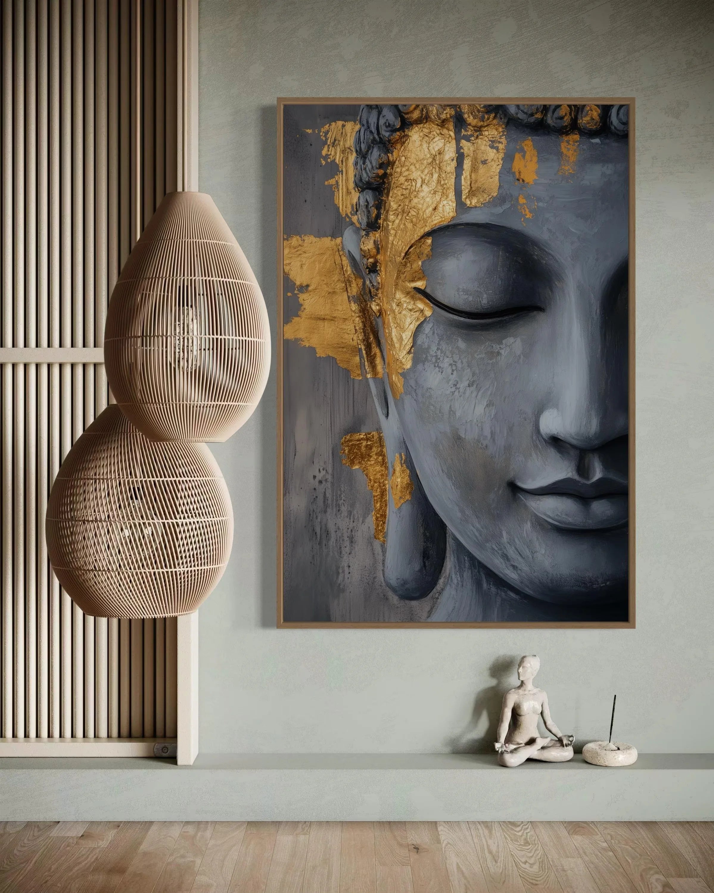 Yoga Meditation Yoga Posture Canvas Print Minimalist Zen Buddha Statue Wall Art Poster for Modern Living Room Bedroom Home Decor
