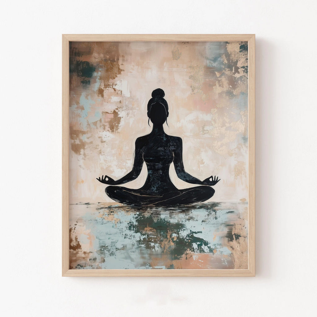 Yoga Meditation Yoga Posture Canvas Print Minimalist Zen Buddha Statue Wall Art Poster for Modern Living Room Bedroom Home Decor