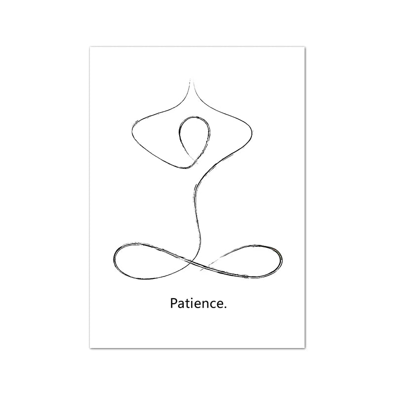 Yoga Wall Art Print Meditation Poster Yoga Symbol Breath Quote Canvas Painting Black White Wall Art Picture Gym Decor Yoga Gift
