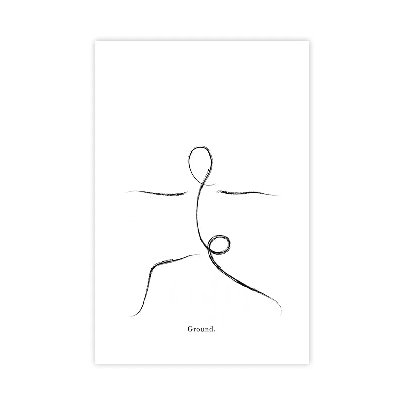Yoga Wall Art Print Meditation Poster Yoga Symbol Breath Quote Canvas Painting Black White Wall Art Picture Gym Decor Yoga Gift