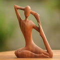 Yoga Girl Wood Carving Wooden Yoga Meditation Statue Handmade Wood Carving Yoga Pose Yoga Girl Home Decoration