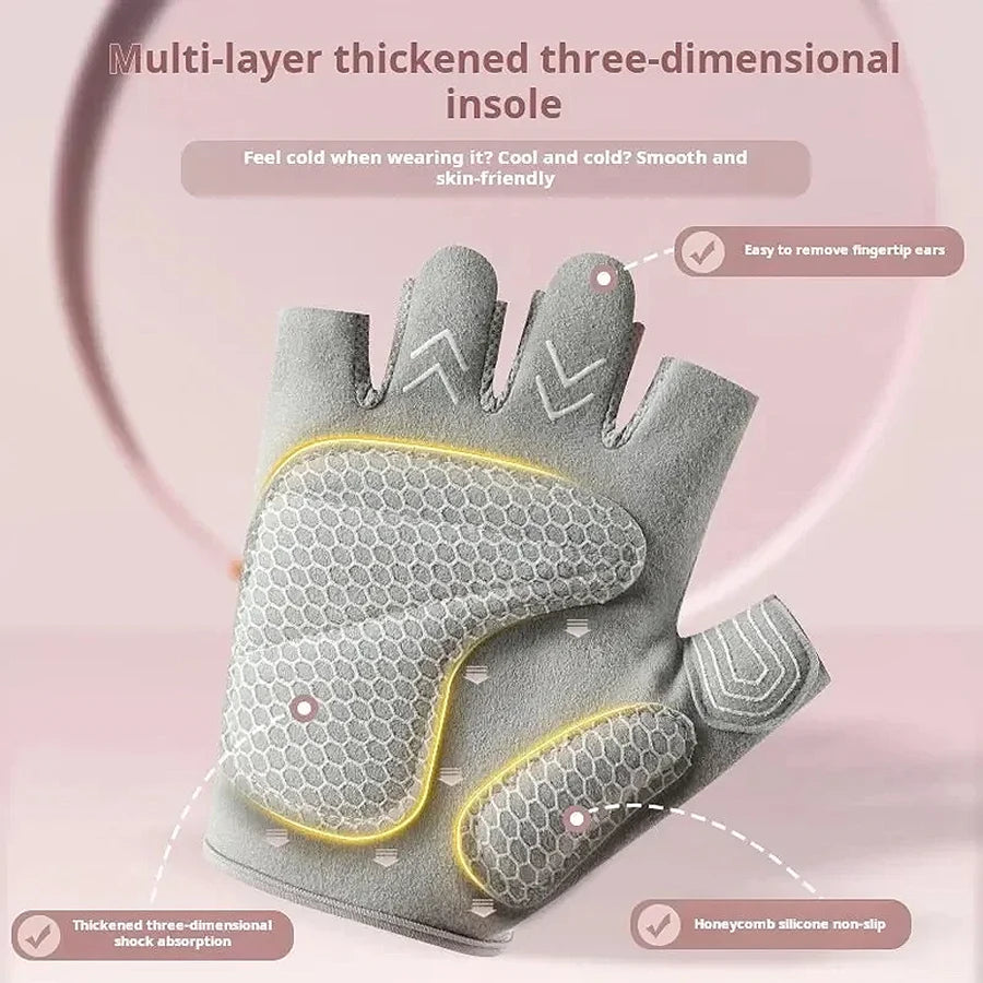 Fitness gloves, women's kettlebells, horizontal bars, rolling iron, lightweight, anti slip sports, anti cocoon riding equipment,