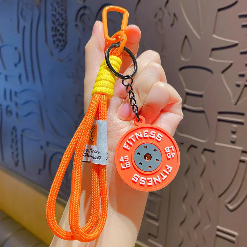 Fitness Keychain Gym Lovers Fitness Enthusiast Gift Barbell Keychain Fitness Bag backpack Charms