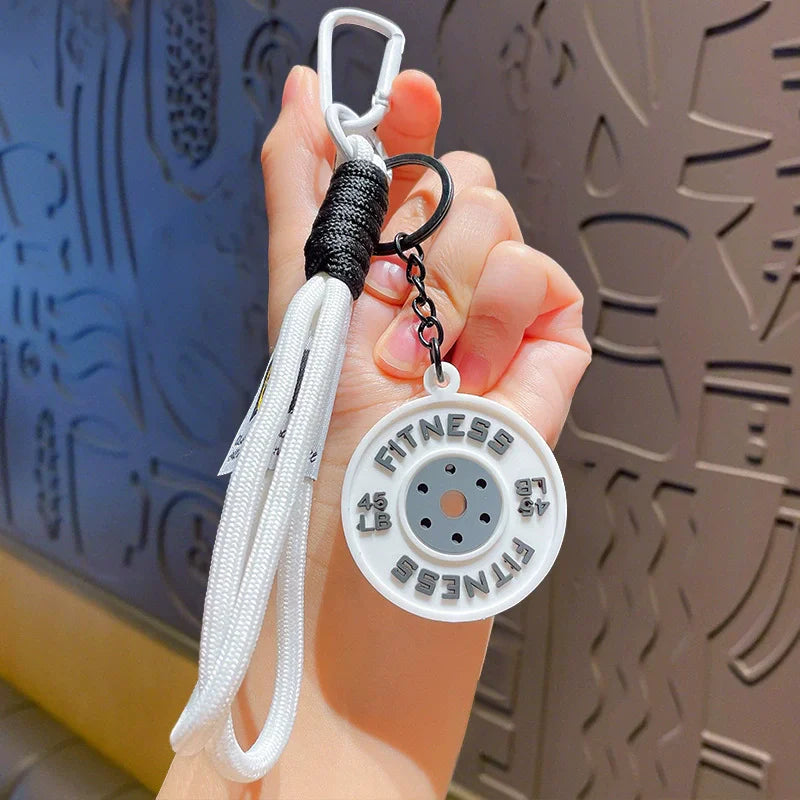 Fitness Keychain Gym Lovers Fitness Enthusiast Gift Barbell Keychain Fitness Bag backpack Charms