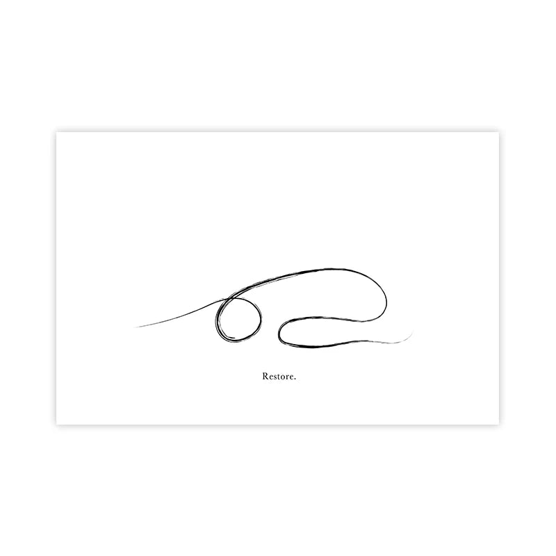 Yoga Wall Art Print Meditation Poster Yoga Symbol Breath Quote Canvas Painting Black White Wall Art Picture Gym Decor Yoga Gift