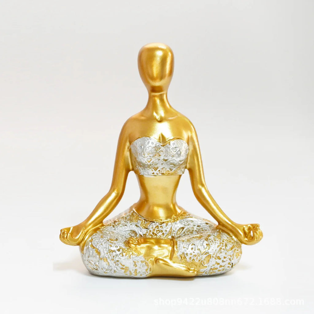 Yoga girl ornaments tv stand decorations, body art figurines, meditation yoga ornaments, office decorations, lifelike girl shap