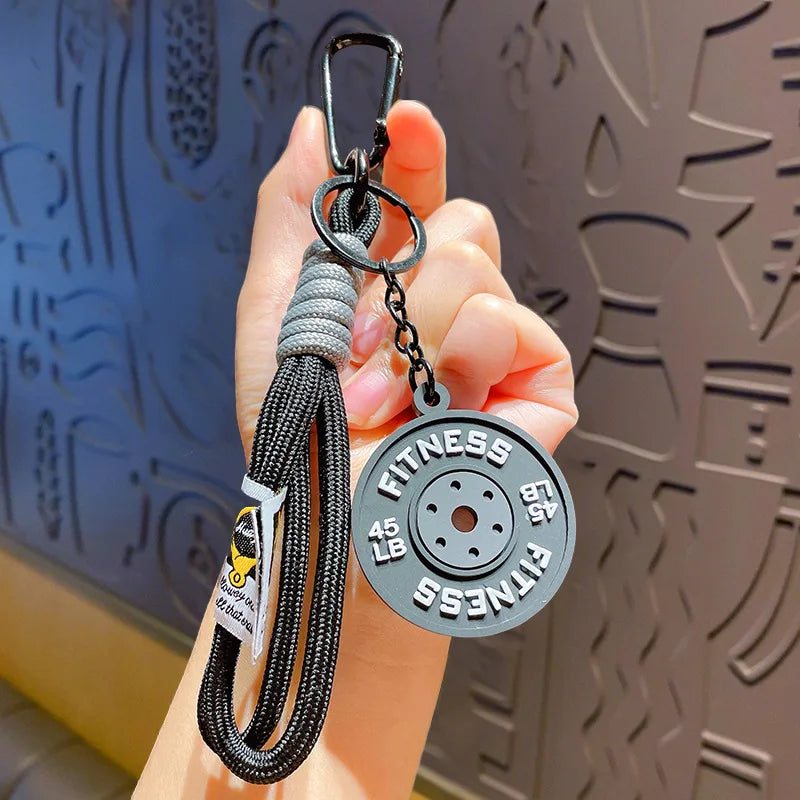 Fitness Keychain Gym Lovers Fitness Enthusiast Gift Barbell Keychain Fitness Bag backpack Charms