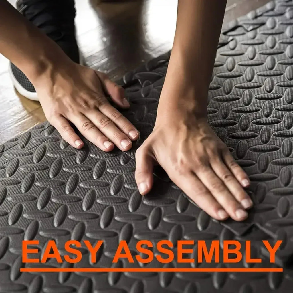 8-Piece Interlocking Gym Mat 2.5cm Thick Non-slip Shock-absorbing Washable Yoga Mat Suitable for Gyms Living Rooms Garages Etc